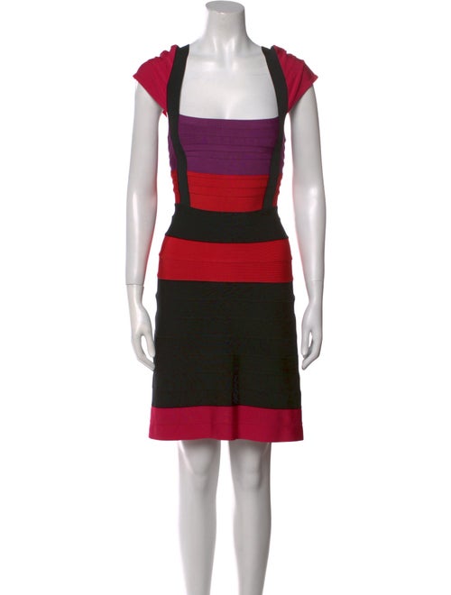 Herve Leger Striped Mini Dress
