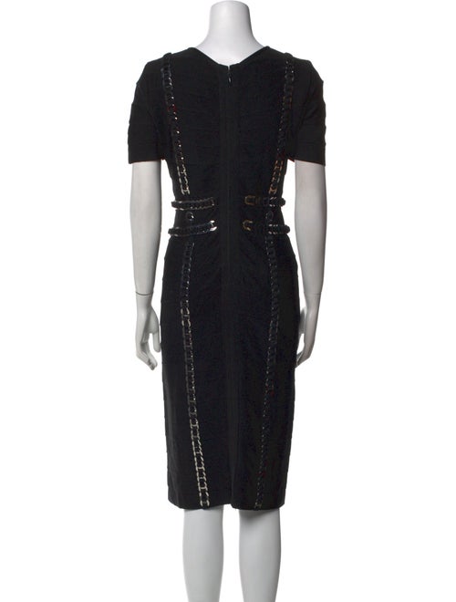 Herve Leger V-Neck Knee-Length Dress