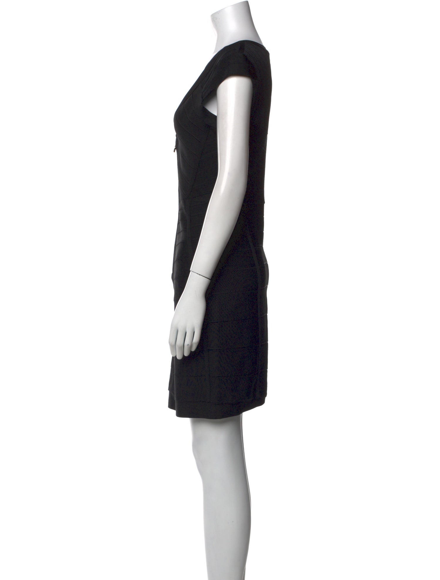 Herve Leger V-Neck Mini Dress