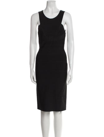 Herve Leger Scoop Neck Knee-Length Dress