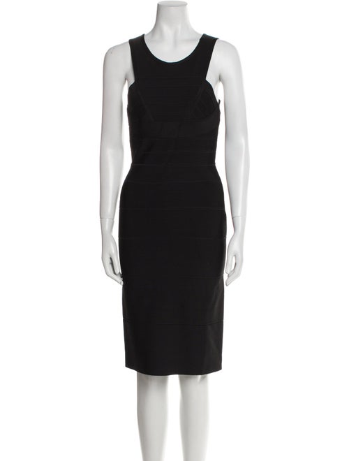 Herve Leger Scoop Neck Knee-Length Dress