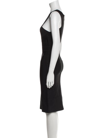 Herve Leger Scoop Neck Knee-Length Dress