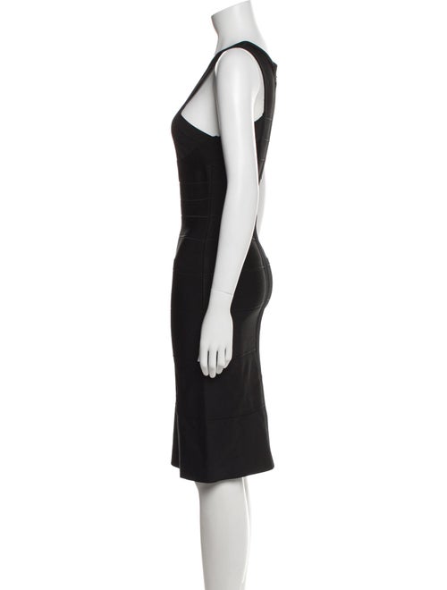 Herve Leger Scoop Neck Knee-Length Dress