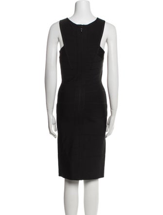 Herve Leger Scoop Neck Knee-Length Dress
