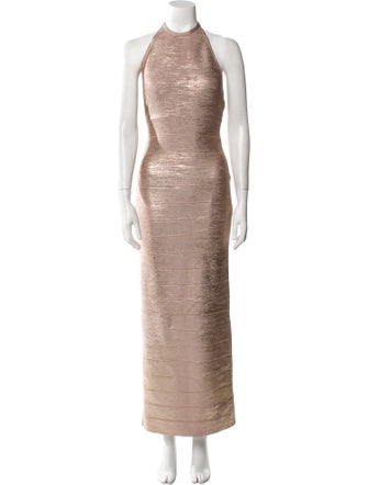 Herve Leger Halterneck Long Dress