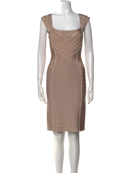 Herve Leger Square Neckline Knee-Length Dress