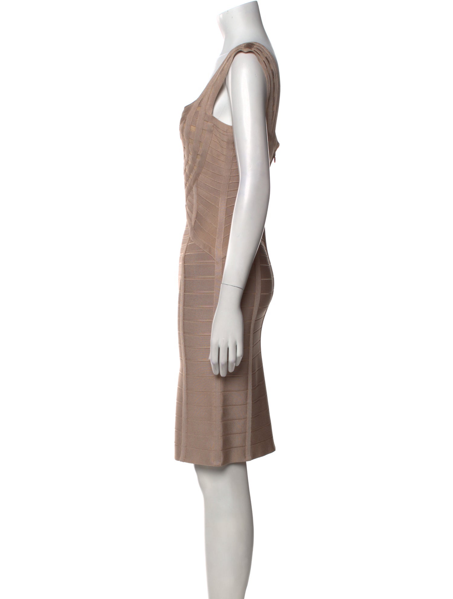 Herve Leger Square Neckline Knee-Length Dress