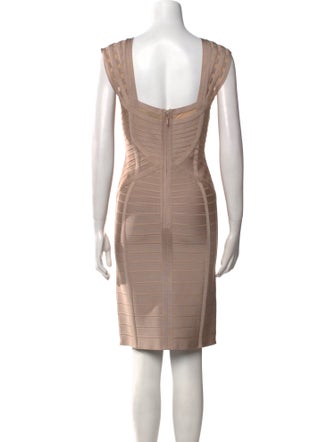 Herve Leger Square Neckline Knee-Length Dress