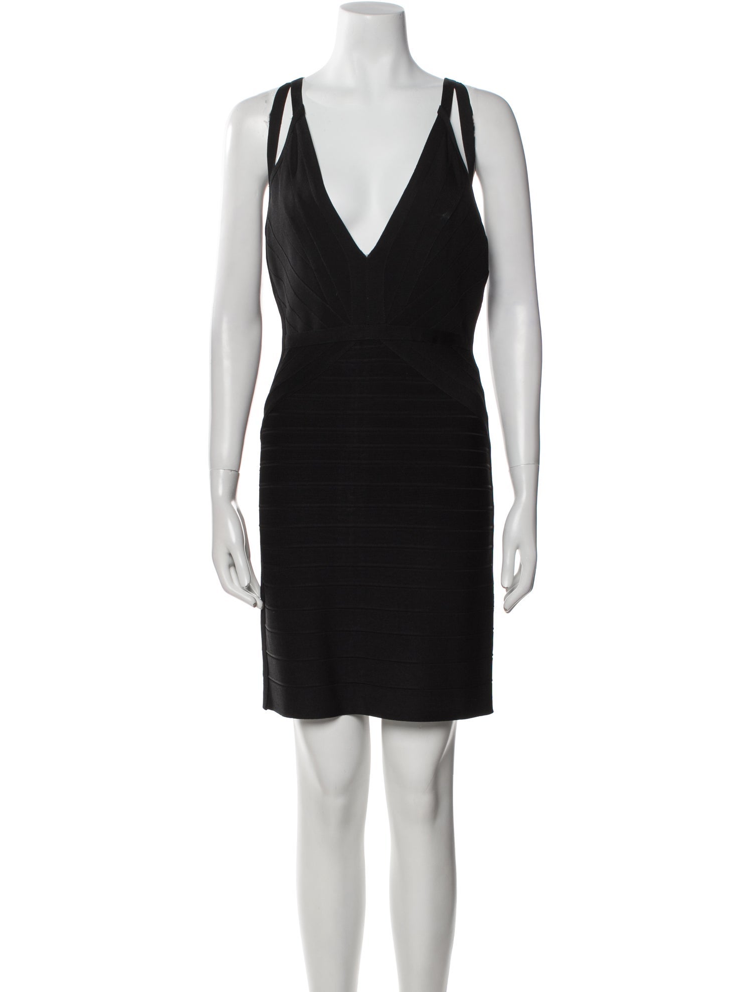 Herve Leger V-Neck Mini Dress