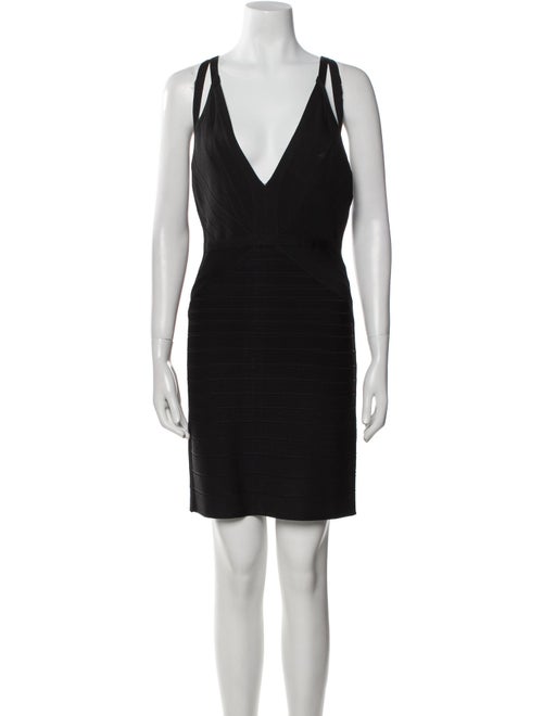 Herve Leger V-Neck Mini Dress