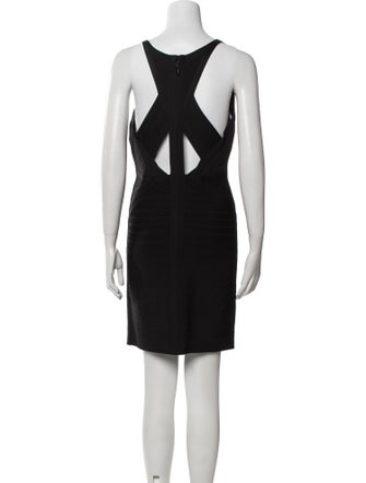Herve Leger V-Neck Mini Dress