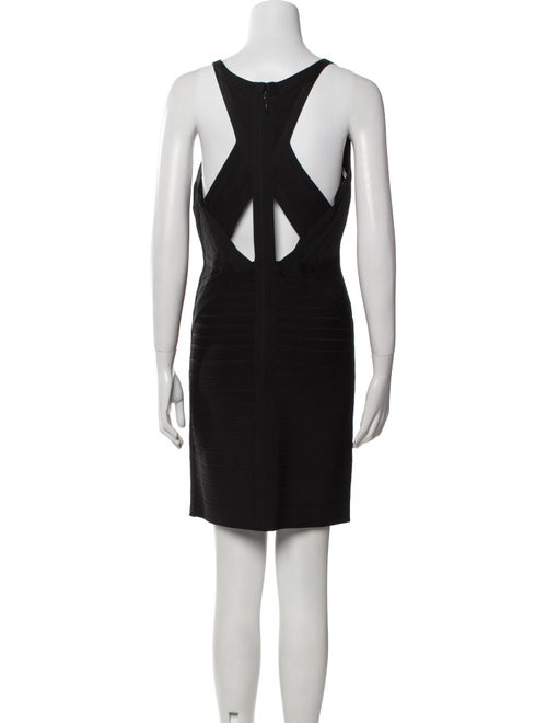 Herve Leger V-Neck Mini Dress