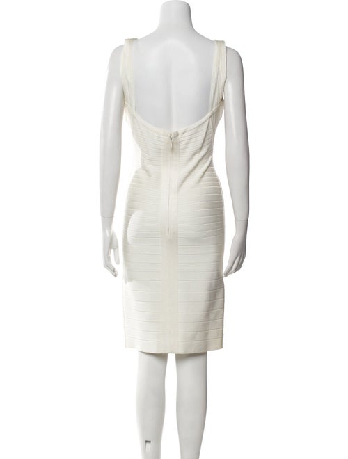 Herve Leger V-Neck Knee-Length Dress