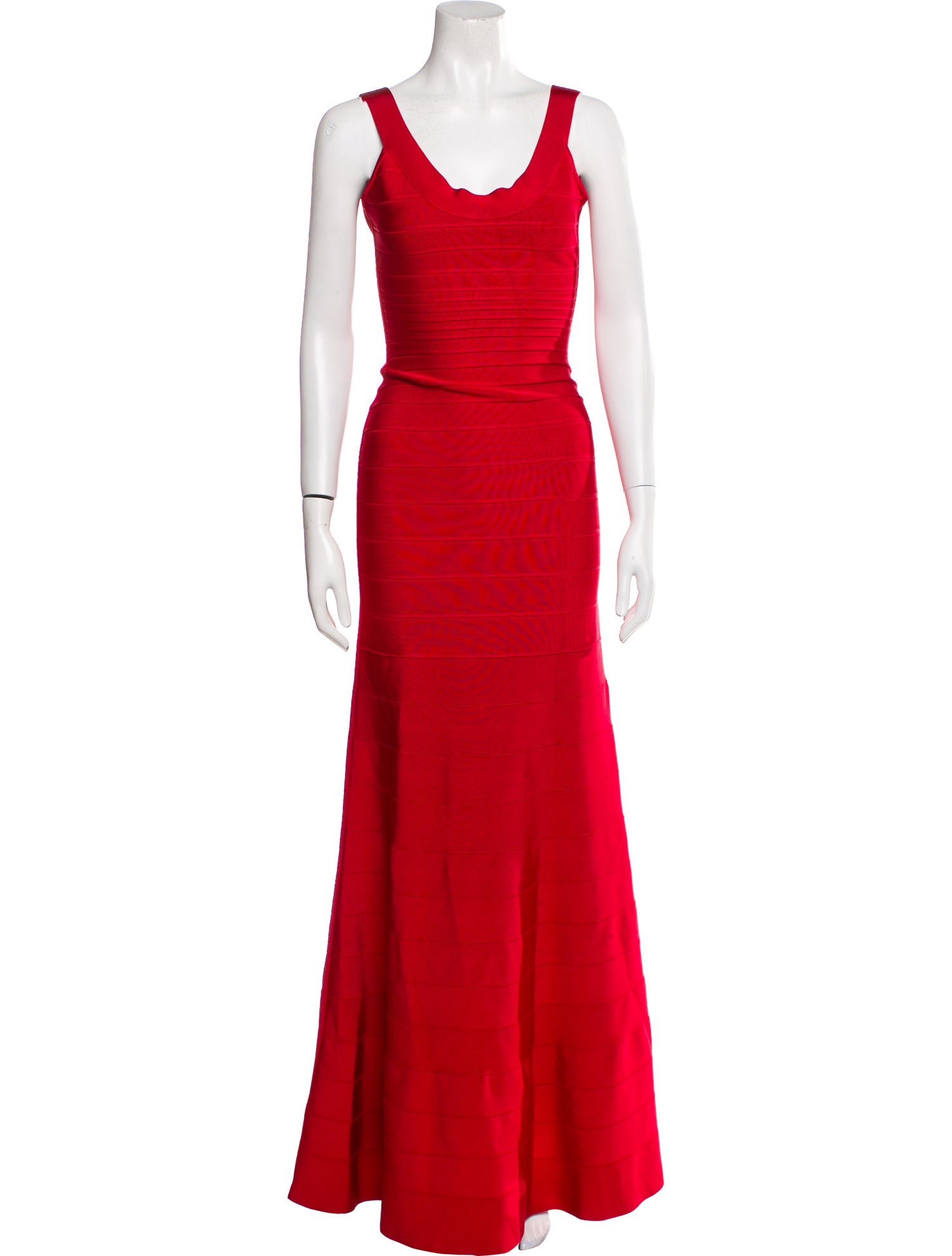 Herve Leger Scoop Neck Long Dress