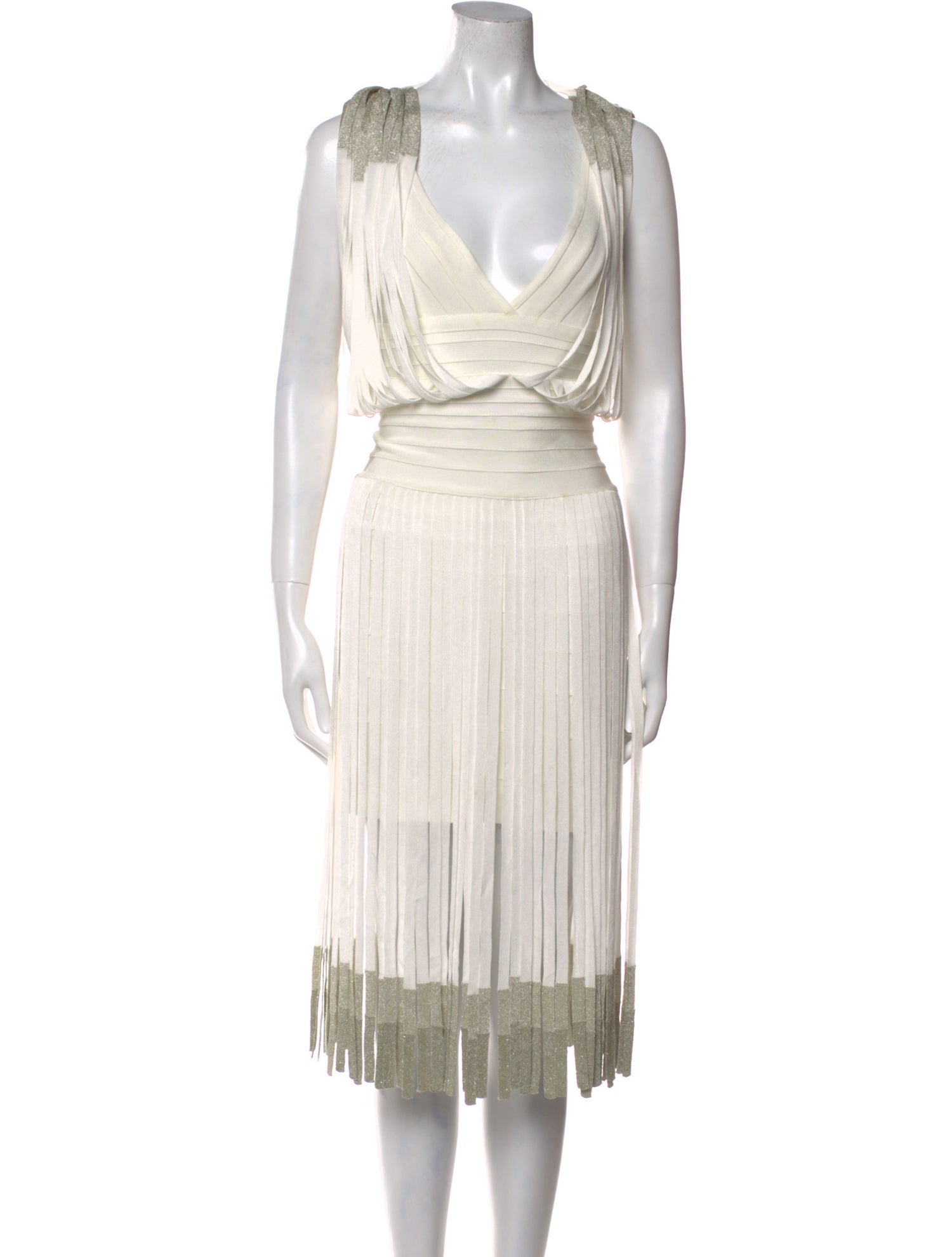 Herve Leger V-Neck Mini Dress