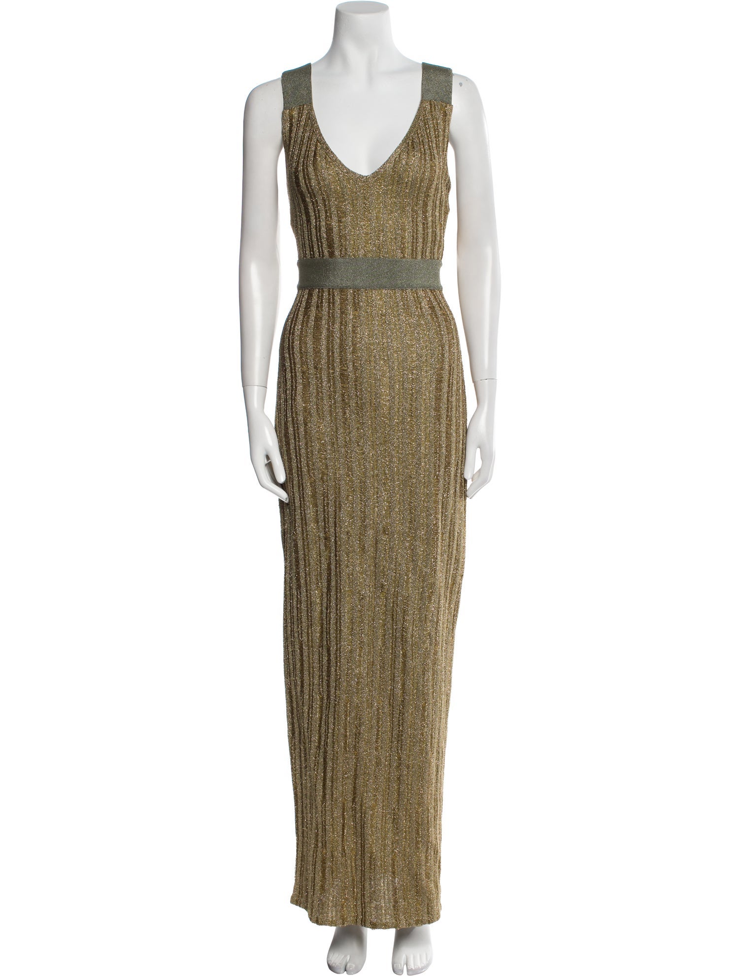 Herve Leger V-Neck Long Dress
