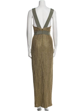 Herve Leger V-Neck Long Dress