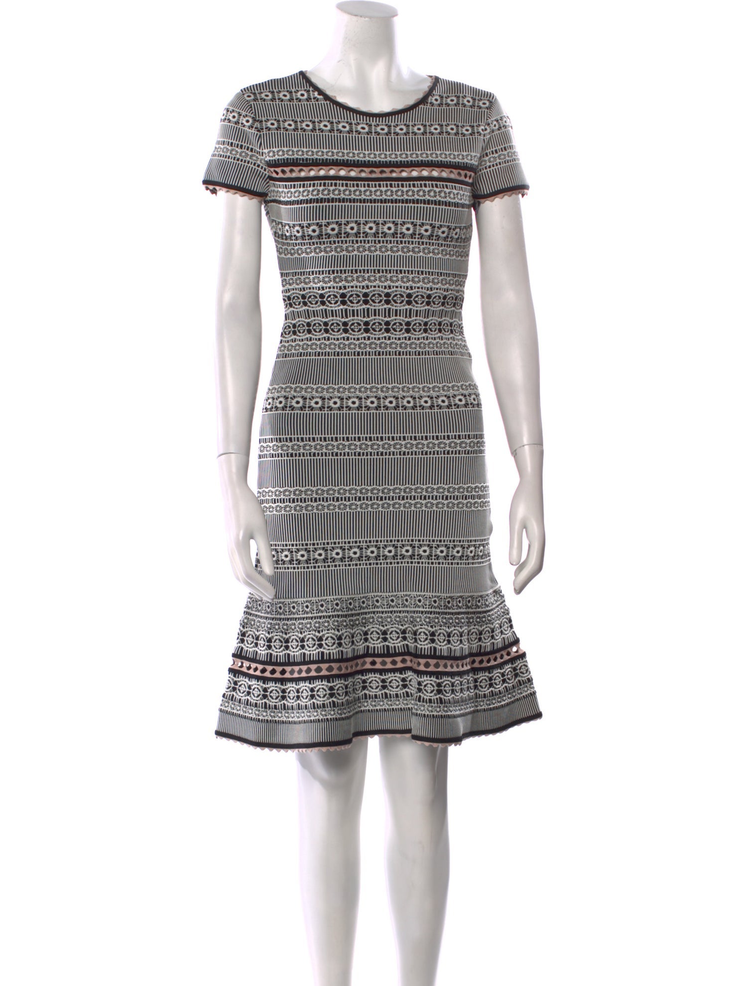 Herve Leger Striped Knee-Length Dress