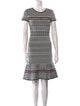 Herve Leger Striped Knee-Length Dress