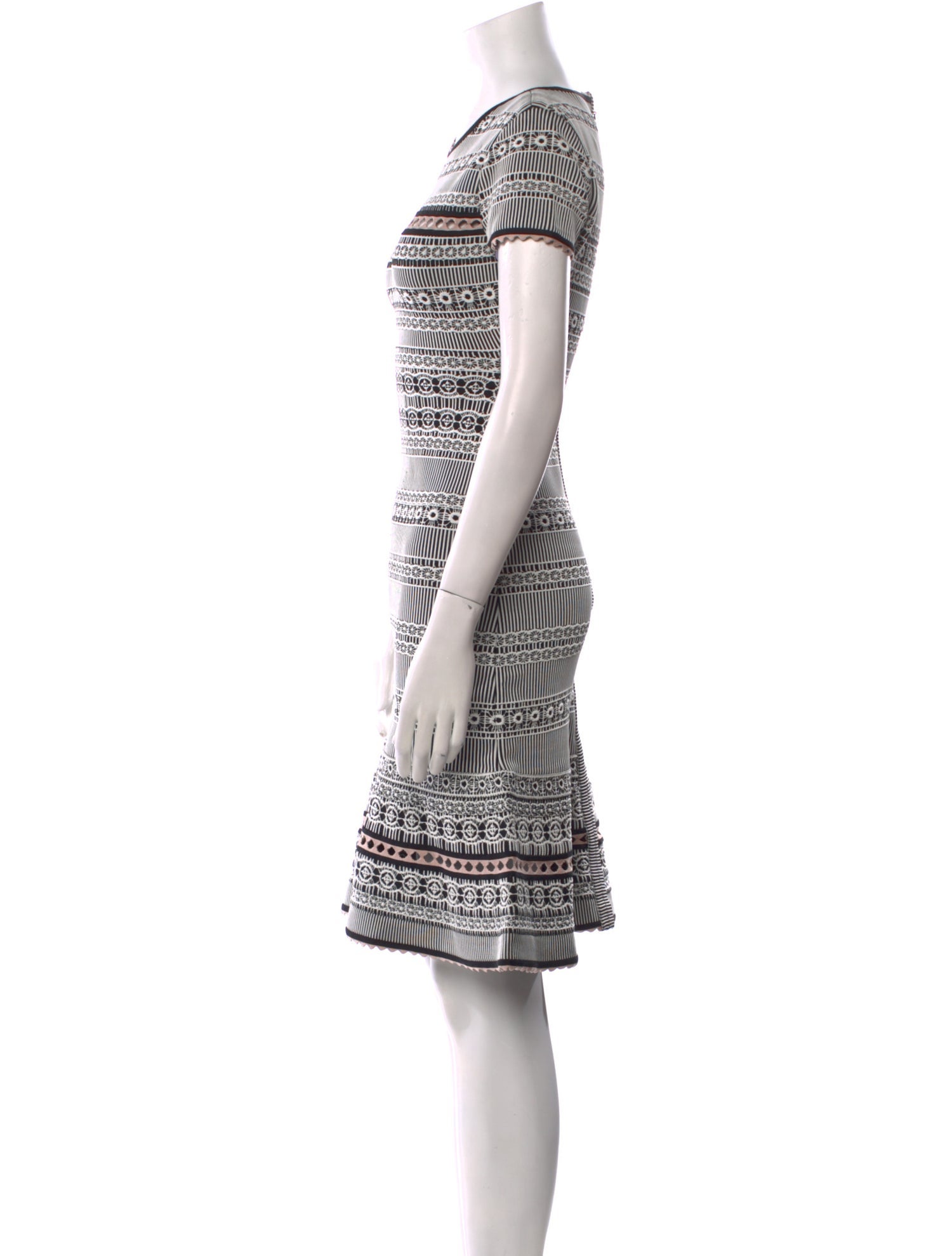 Herve Leger Striped Knee-Length Dress