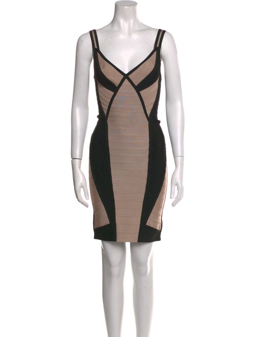 Herve Leger Colorblock Pattern Mini Dress