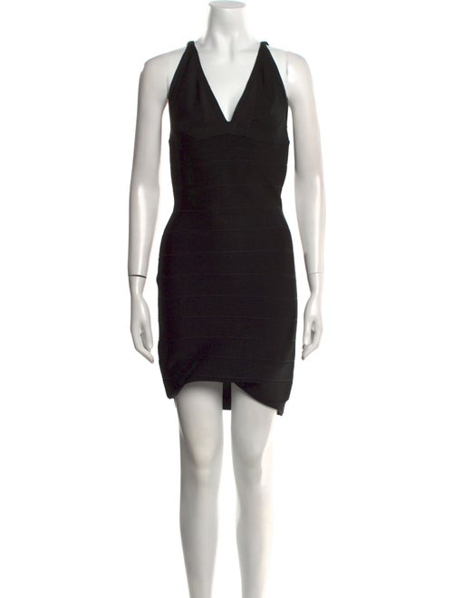 Herve Leger V-Neck Mini Dress