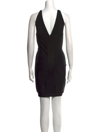 Herve Leger V-Neck Mini Dress