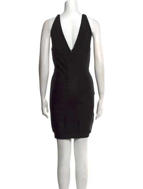 Herve Leger V-Neck Mini Dress