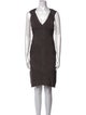Herve Leger V-Neck Knee-Length Dress