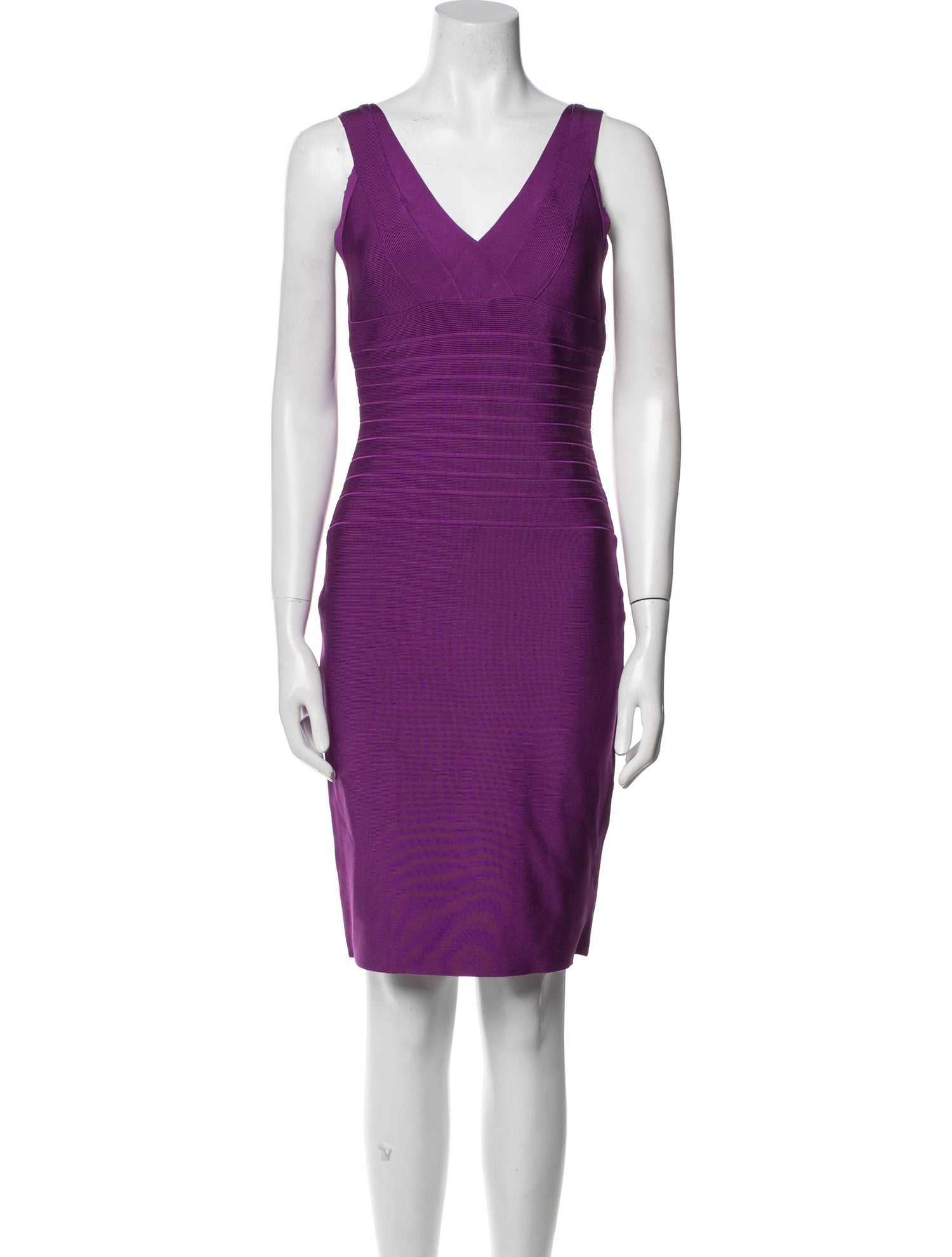 Herve Leger V-Neck Mini Dress