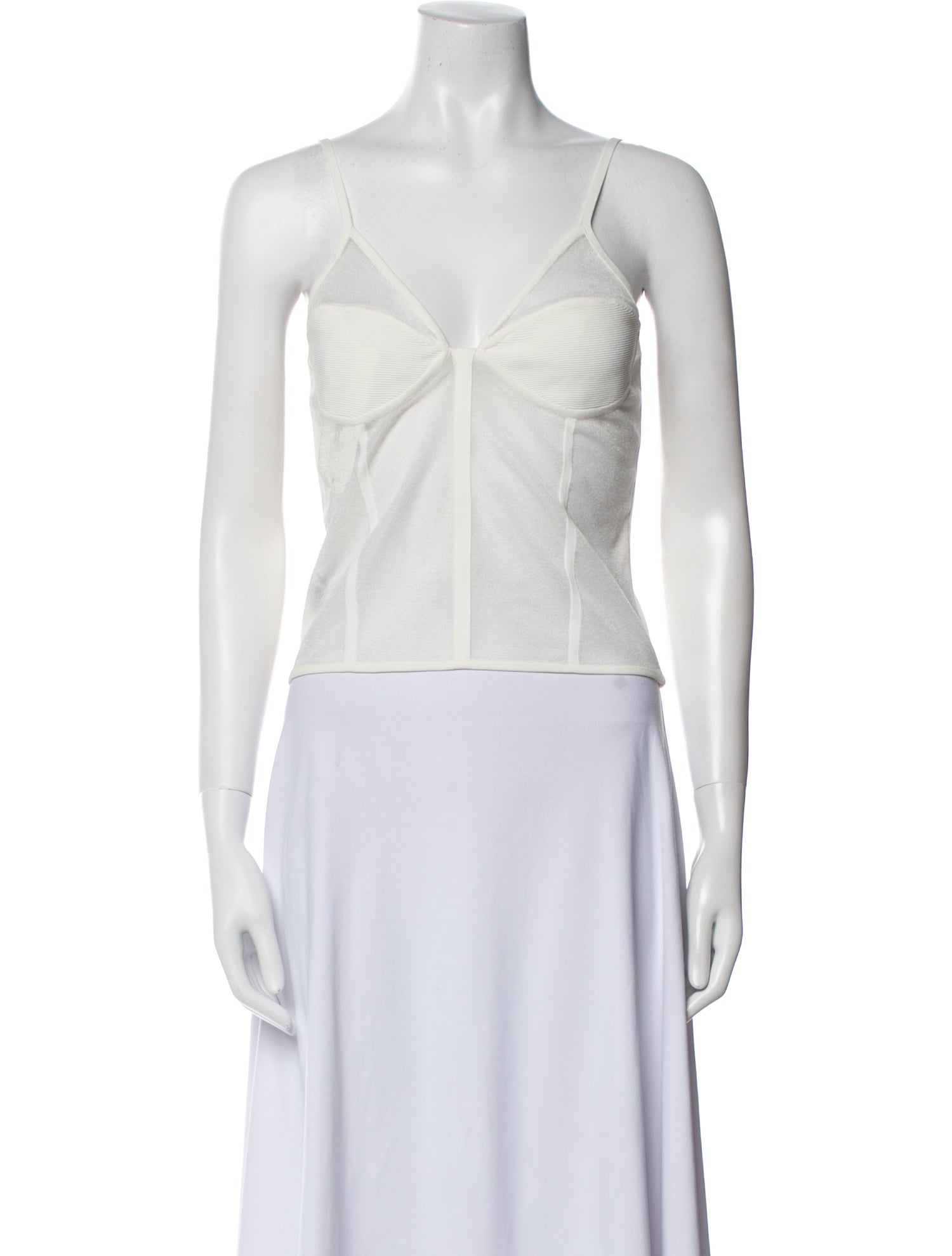 Herve Leger Nylon V-Neck Crop Top