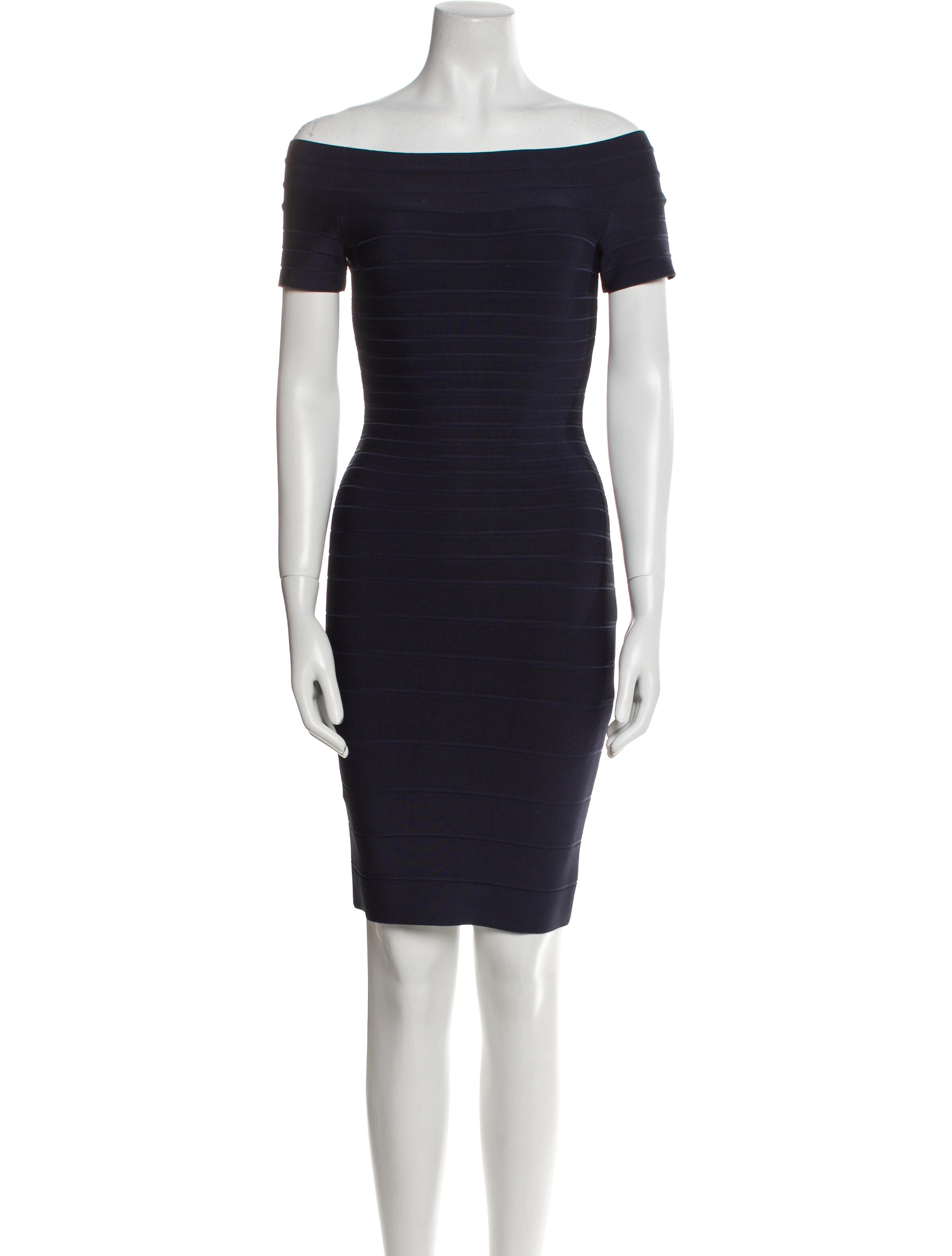 Herve Leger Off-The-Shoulder Mini Dress