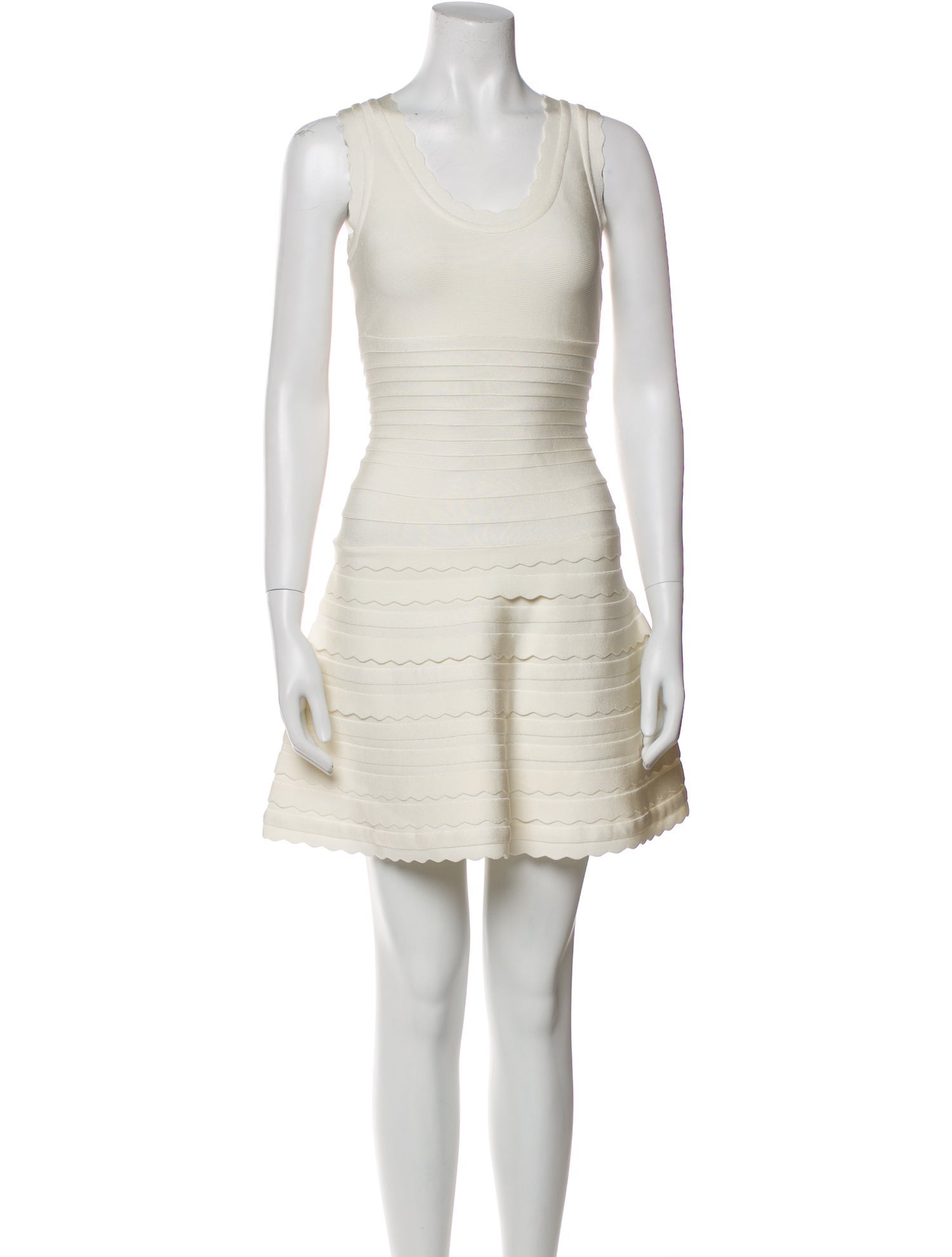 Herve Leger Scoop Neck Mini Dress
