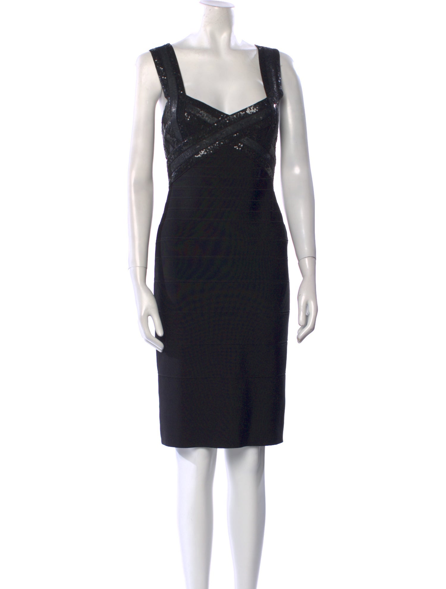 Herve Leger Square Neckline Mini Dress