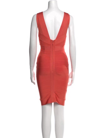 Herve Leger V-Neck Mini Dress