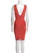 Herve Leger V-Neck Mini Dress
