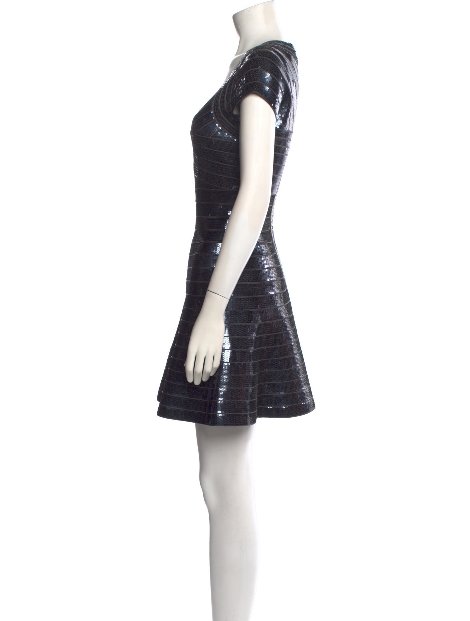 Herve Leger Striped Mini Dress