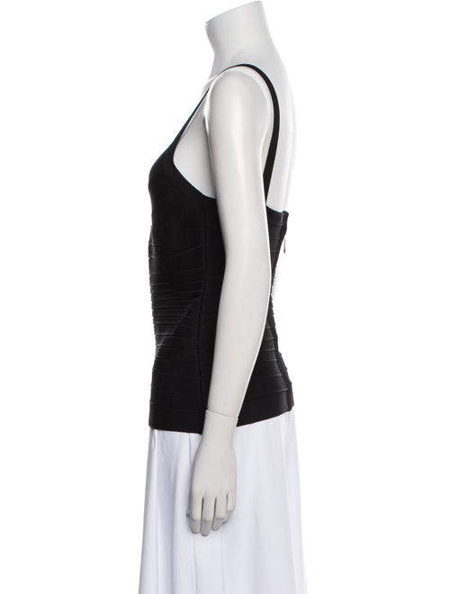 Herve Leger V-Neck Sleeveless Top
