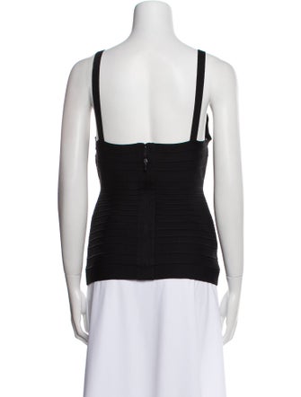 Herve Leger V-Neck Sleeveless Top