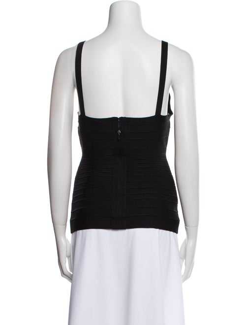 Herve Leger V-Neck Sleeveless Top
