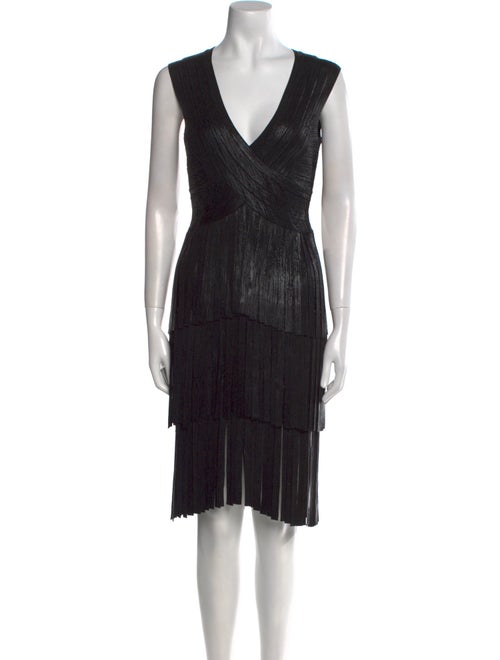 Herve Leger V-Neck Mini Dress