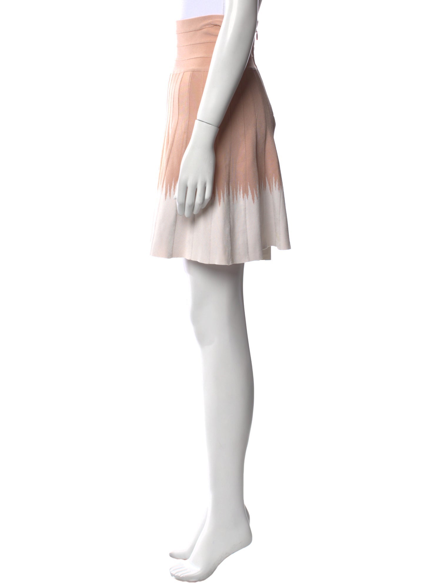 Herve Leger Colorblock Pattern Knee-Length Skirt