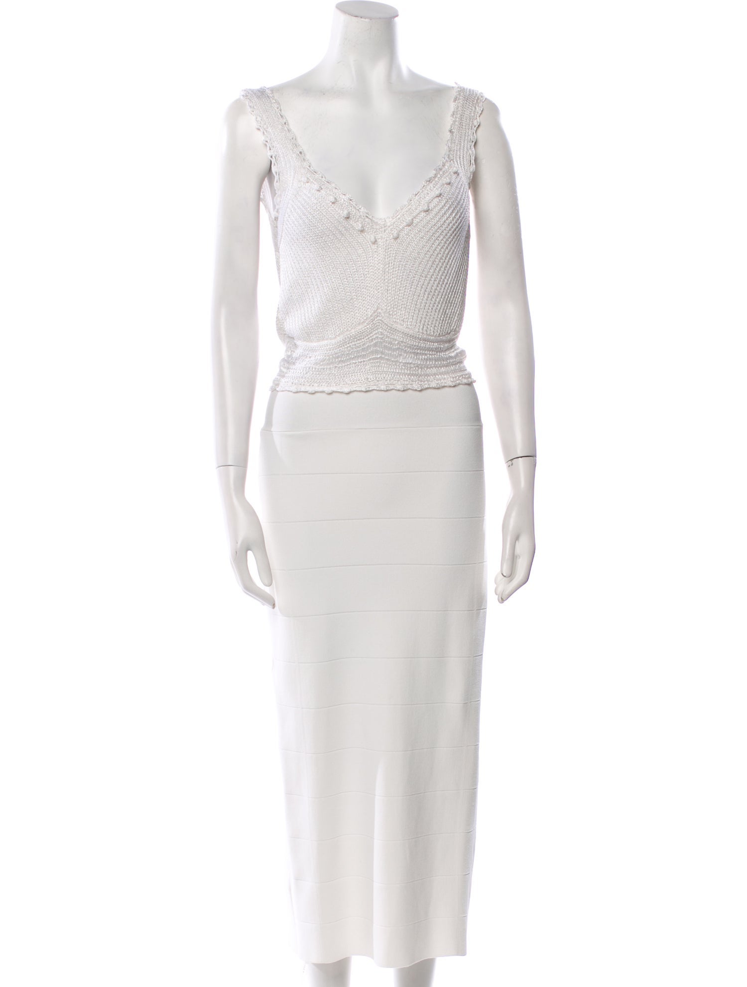 Herve Leger V-Neck Long Dress