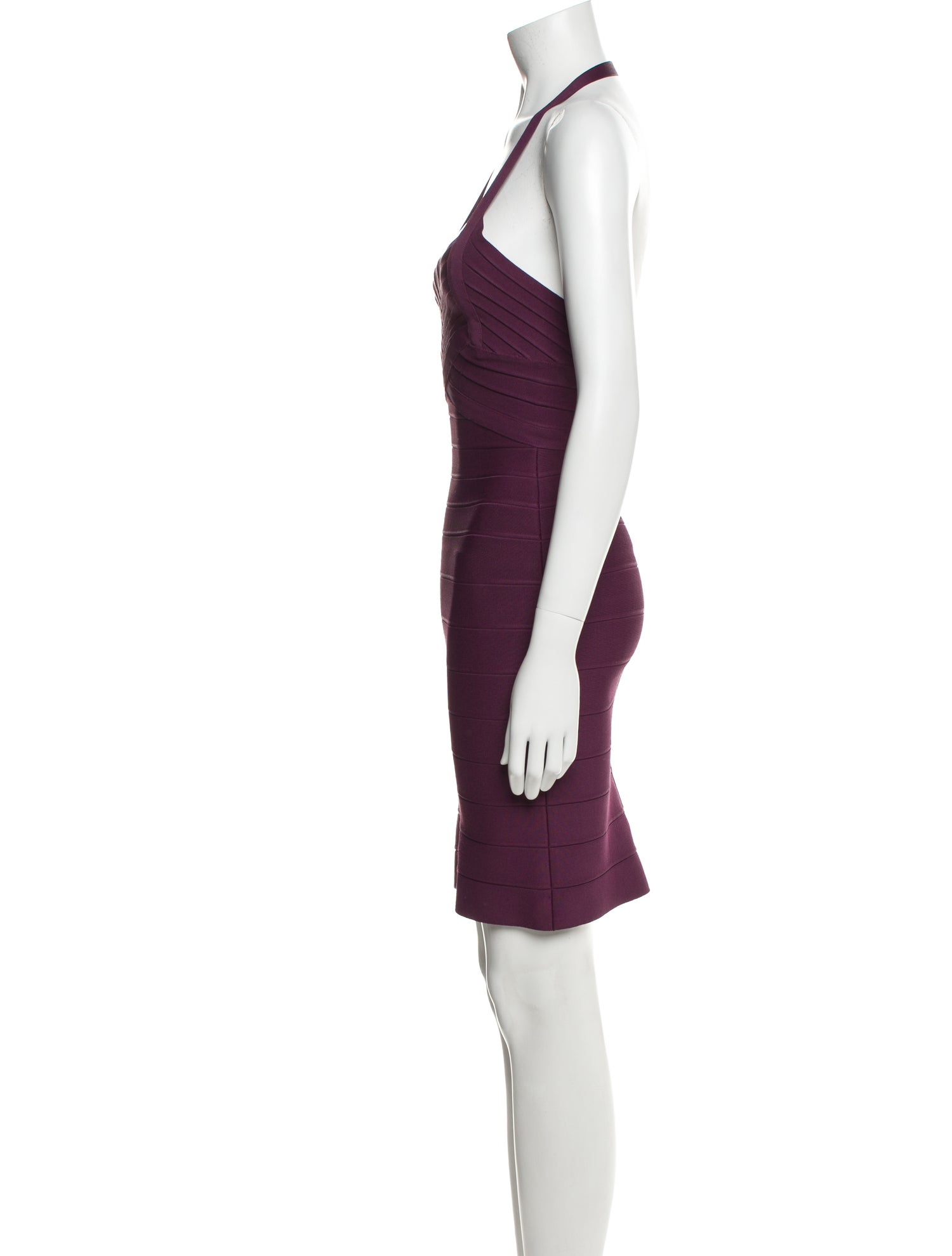 Herve Leger Halterneck Knee-Length Dress