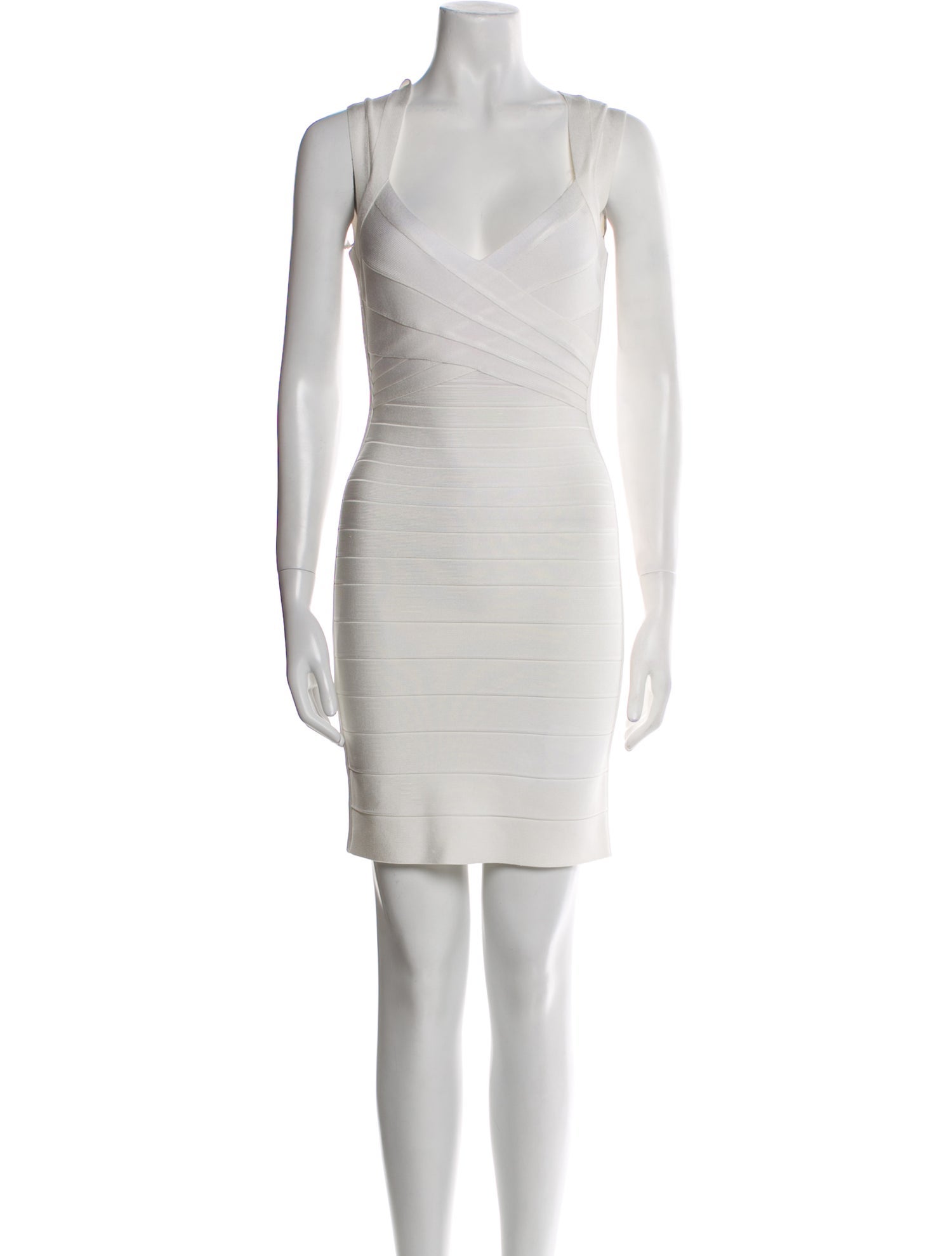 Herve Leger V-Neck Mini Dress