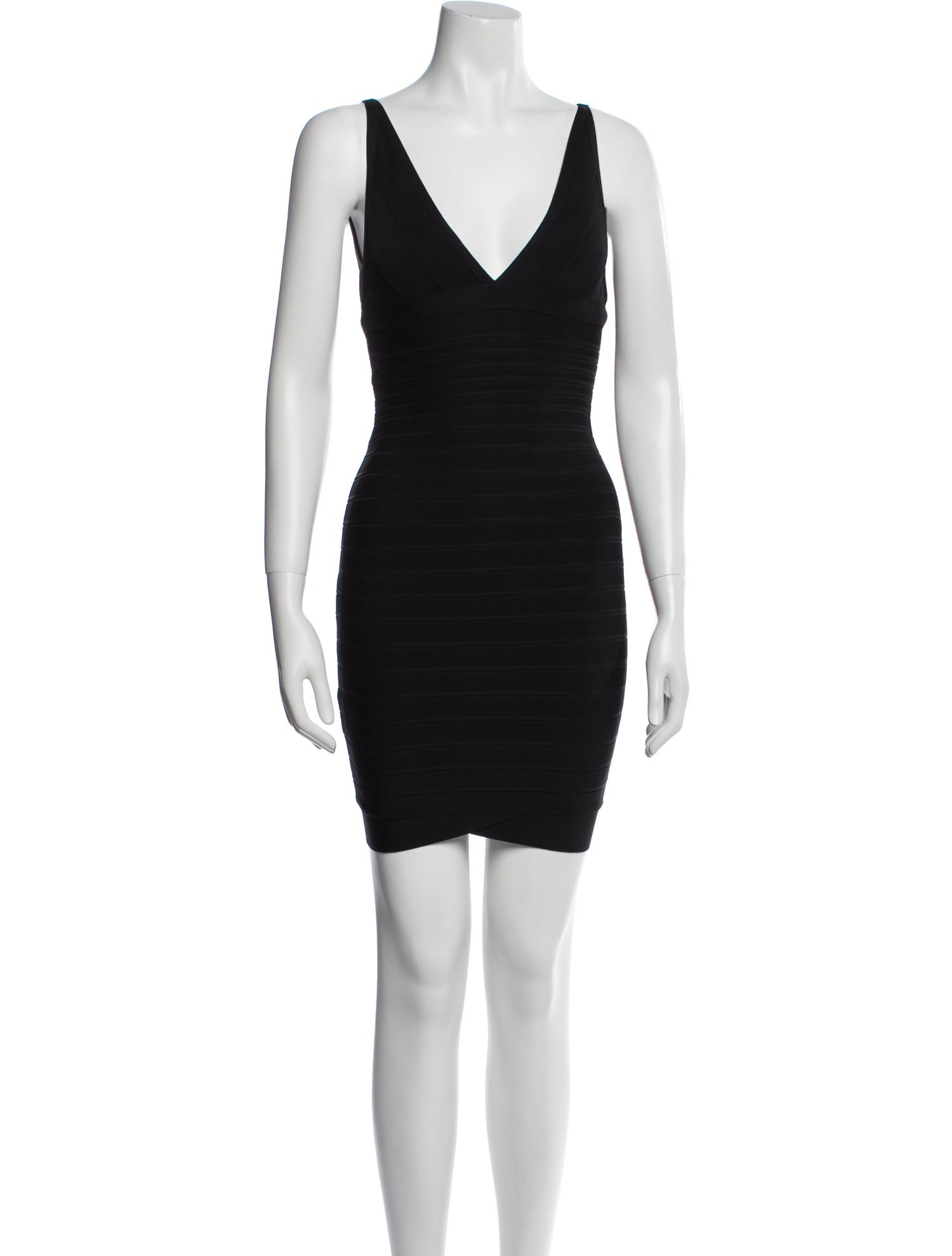 Herve Leger V-Neck Mini Dress