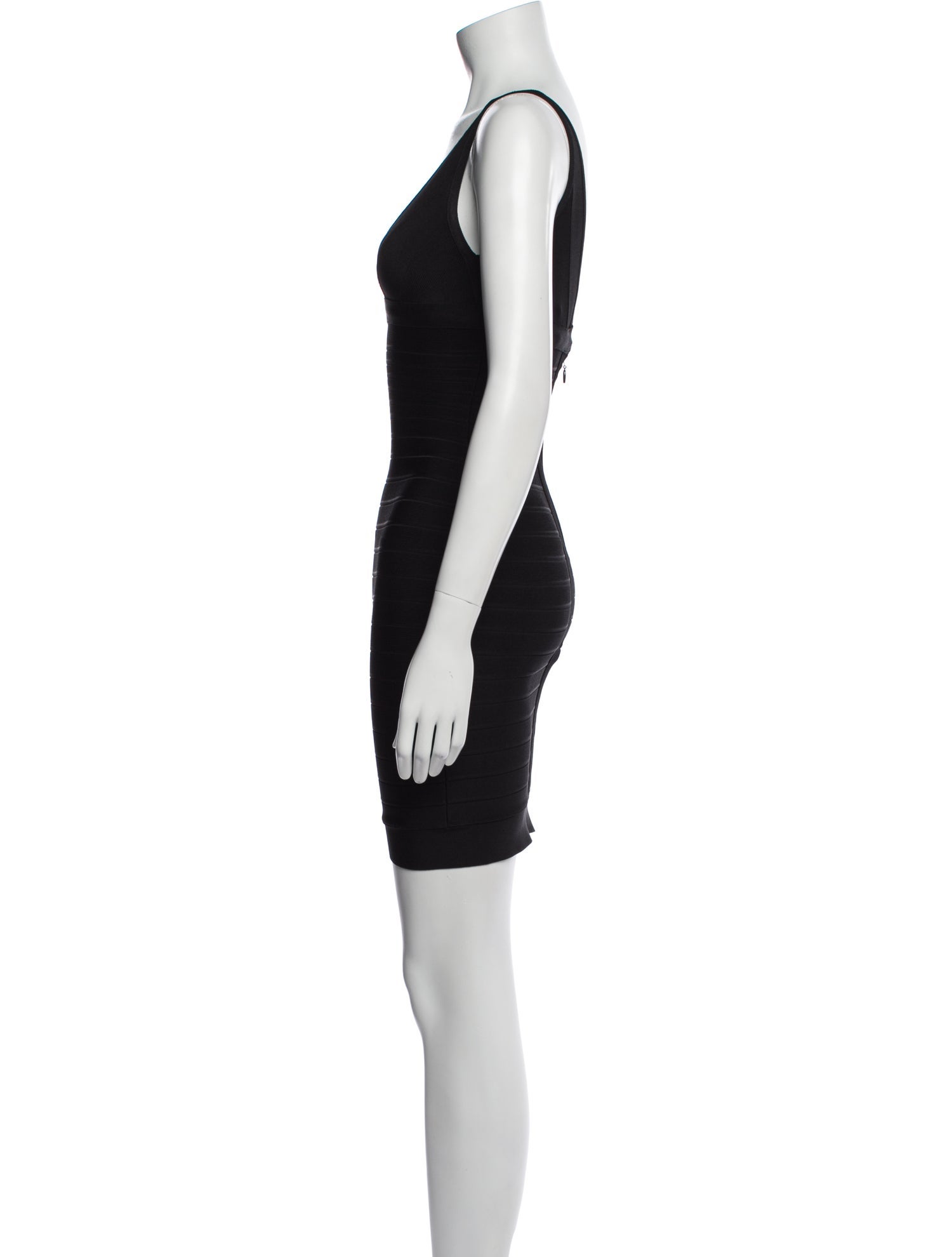 Herve Leger V-Neck Mini Dress