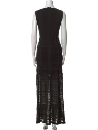 Herve Leger V-Neck Long Dress