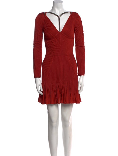 Herve Leger V-Neck Mini Dress