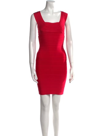 Herve Leger Square Neckline Mini Dress